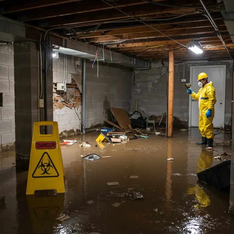 Flooded Basement Electrical Hazard in Woodbridge, CT Property