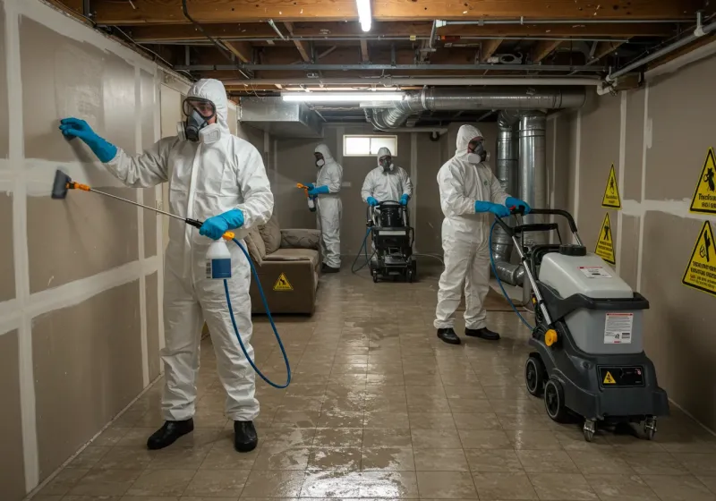 Basement Moisture Removal and Structural Drying process in Woodbridge, CT